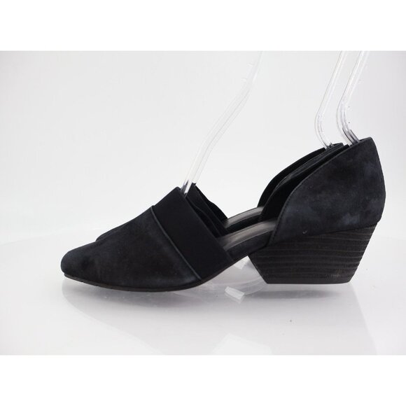 Eileen Fisher Womens Hilly Pumps Block Wedge Pointed Toe Black Suede Size 7.5 - Picture 6 of 14